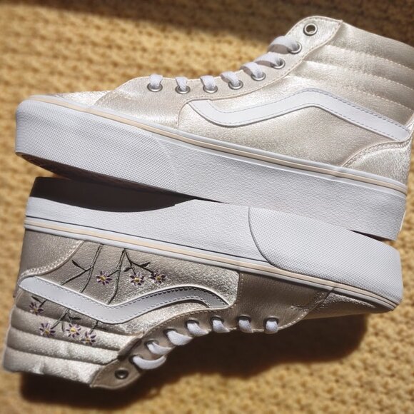 VANS Filmore HI Spring Satin Platform High Top Sk8 Comfy Trainer VN0A5EM7CRM NWT - Picture 5 of 17